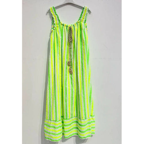 Qnuz Clothing Dress w striped print Clothing 51 Appel green
