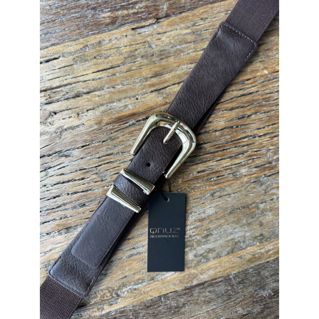 Qnuz Elastic belt Belt 60 Marron