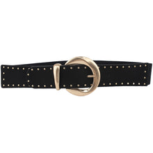 Load image into Gallery viewer, Qnuz Elastic belt w studs 5 cm wide 75 &amp; 80 cm Belt 99 Black

