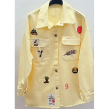 Load image into Gallery viewer, Qnuz Clothing Exclusiv Jacket w badges Clothing 22 Pastel Yellow
