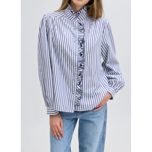 Qnuz Clothing Exclusiv striped Shirt Clothing 30 Blue