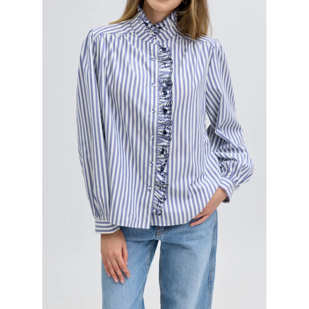 Qnuz Clothing Exclusiv striped Shirt Clothing 30 Blue