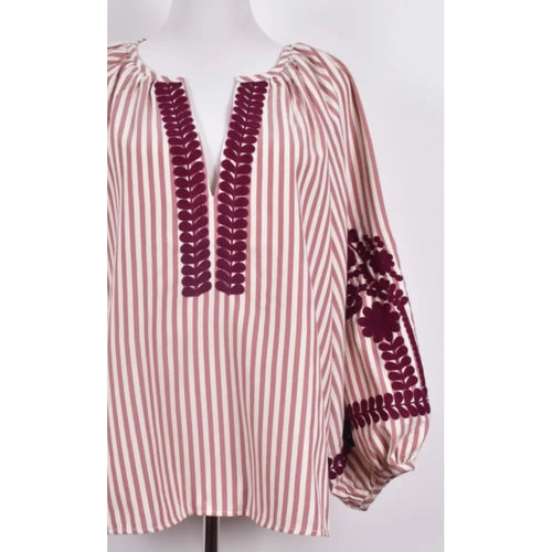 Qnuz Clothing Exclusiv striped Shirt Clothing 28 Burgundy