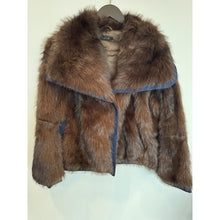 Load image into Gallery viewer, Qnuz Clothing Fake Fur w Denim Jacket Clothing 60 Marron
