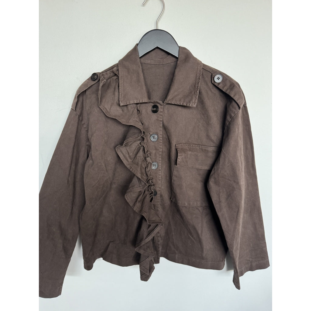 Qnuz Clothing Fake Fur w Denim Jacket Clothing 60 Marron