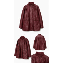 Load image into Gallery viewer, Qnuz Clothing Fake Leather Jacket Clothing 28 Burgundy
