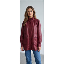 Load image into Gallery viewer, Qnuz Clothing Fake Leather Jacket Clothing 28 Burgundy
