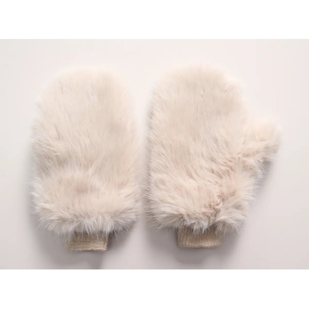 Qnuz Fake fur Glove Hat/Glove 13 Beige