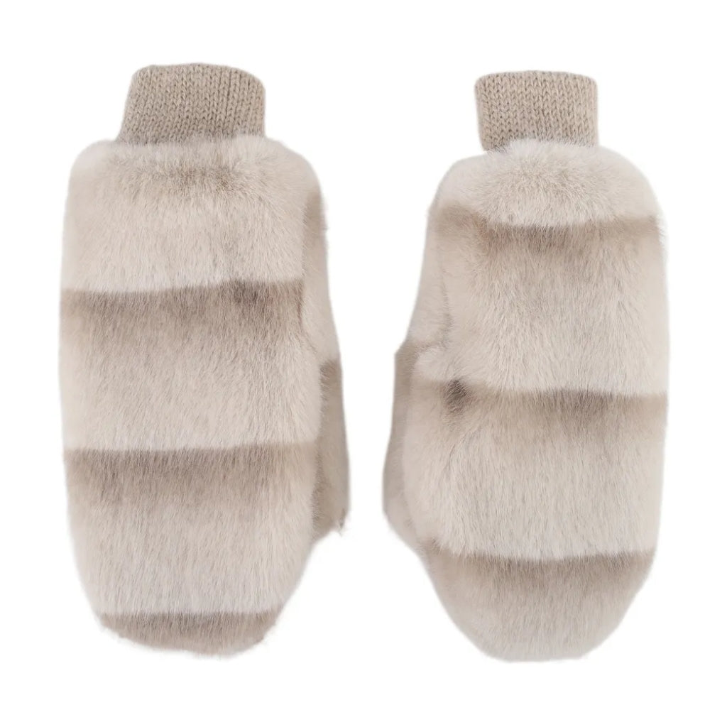 Qnuz Fake fur Glove Hat/Glove 13 Beige