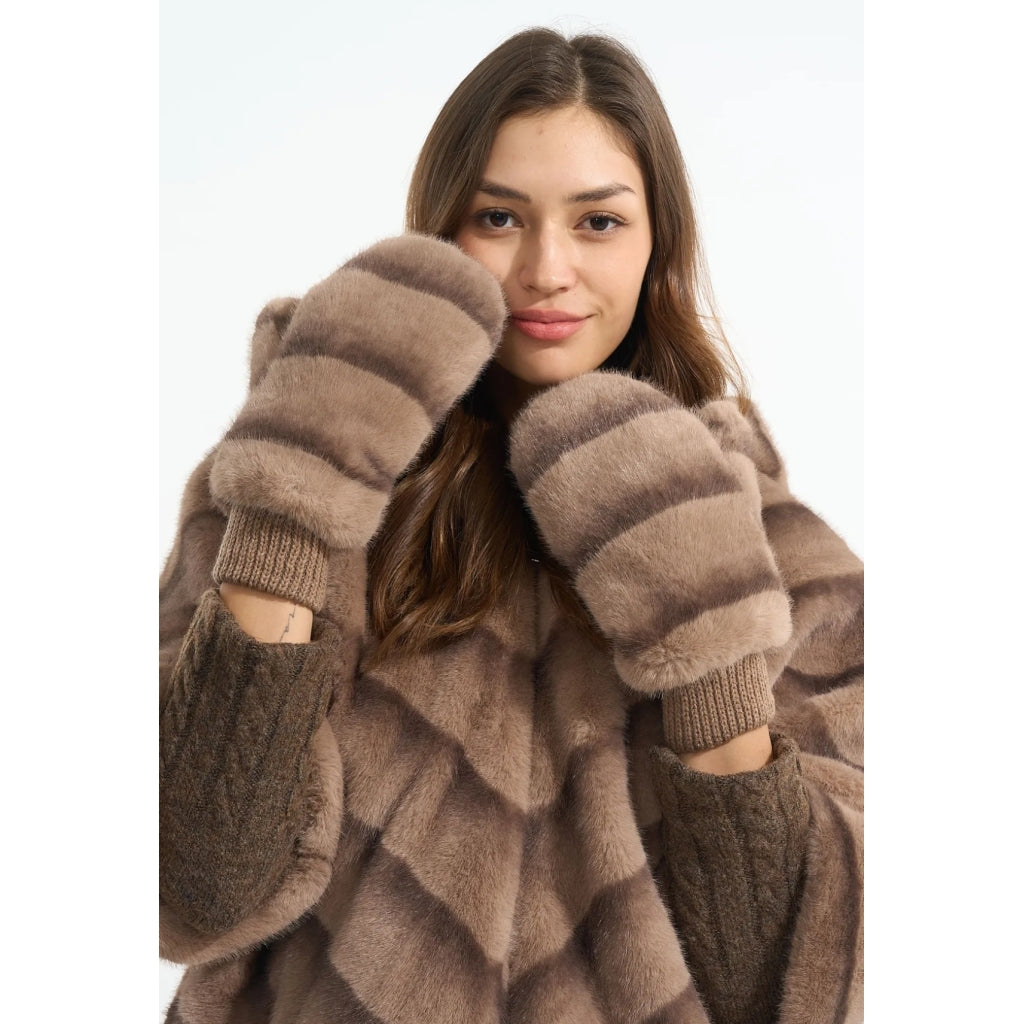 Qnuz Fake fur Glove Hat/Glove 63 Taupe