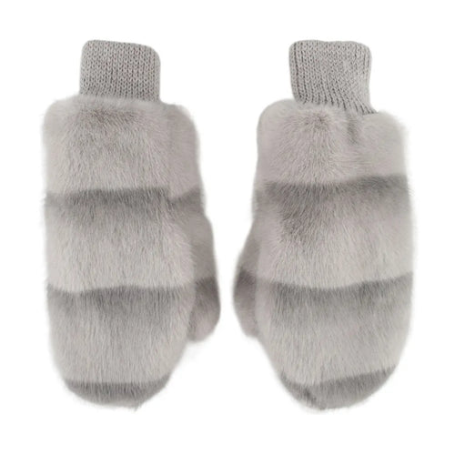 Qnuz Fake fur Glove Hat/Glove 97 Grey