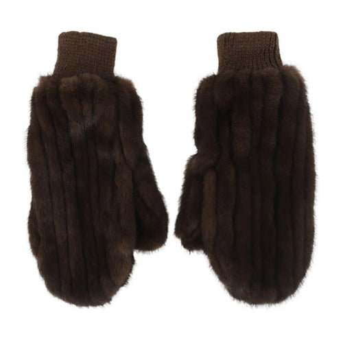 Qnuz Fake fur Glove Hat/Glove 606 Choco