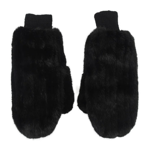 Qnuz Fake fur Glove Hat/Glove 99 Black