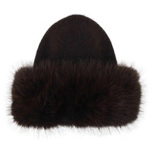 Load image into Gallery viewer, Qnuz Fake fur Hat w knitting Hat/Glove 99 Black
