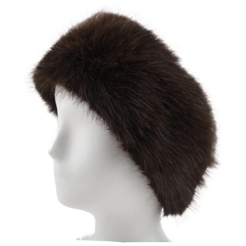 Qnuz Fake fur Headband w elastic Hat/Glove 60 Marron