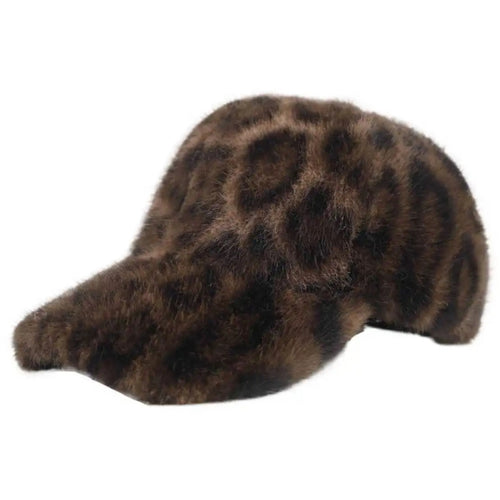 Qnuz Fake fur Leo cap Hat/Glove 606 Choco