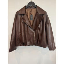 Load image into Gallery viewer, Qnuz Clothing Fake leather Jacket Clothing 606 Choco
