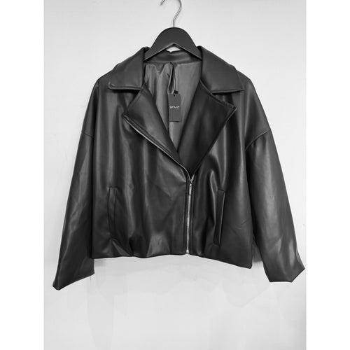 Qnuz Clothing Fake leather Jacket Clothing 99 Black
