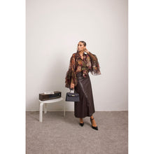 Load image into Gallery viewer, Qnuz Clothing Fake leather Skirt Clothing 606 Choco
