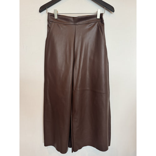 Qnuz Clothing Fake leather Trousers Skirt Clothing 606 Choco