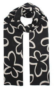 Qnuz Flower Print Scarf 90 x 180 cm Scarf