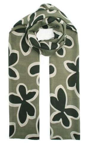 Qnuz Flower Print Scarf 90 x 180 cm Scarf