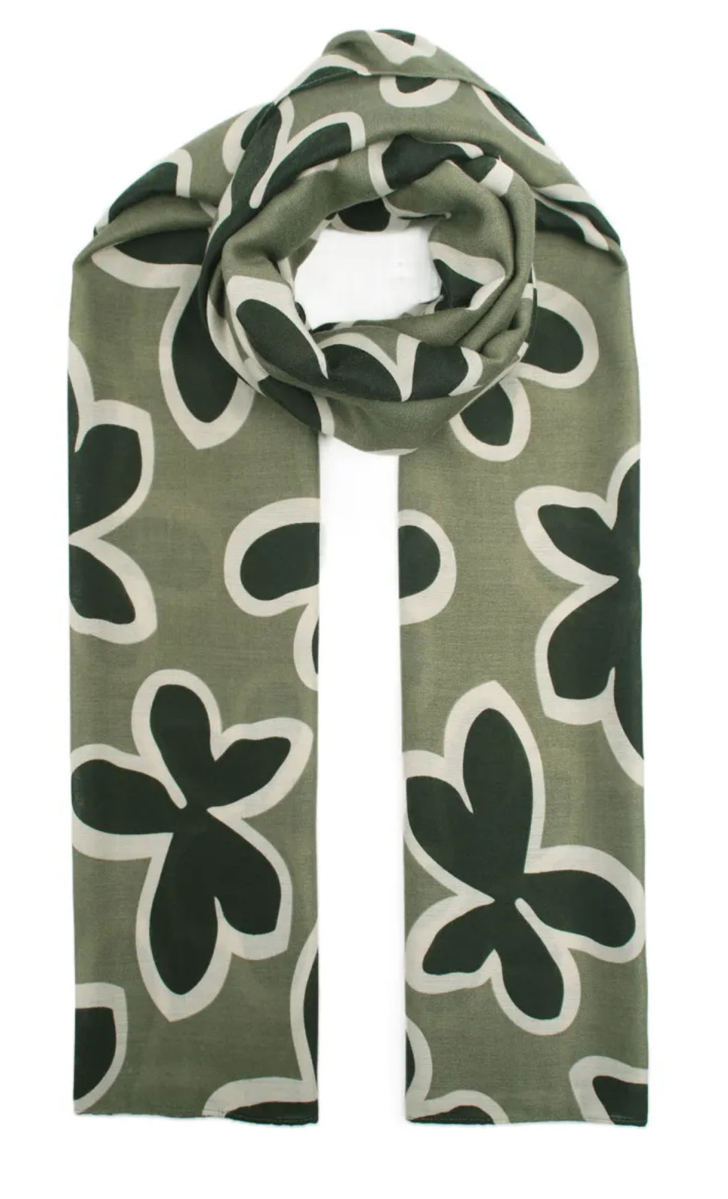 Qnuz Flower Print Scarf 90 x 180 cm Scarf