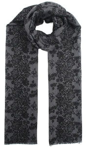 Qnuz Flower Print Scarf 90 x 180 cm Scarf