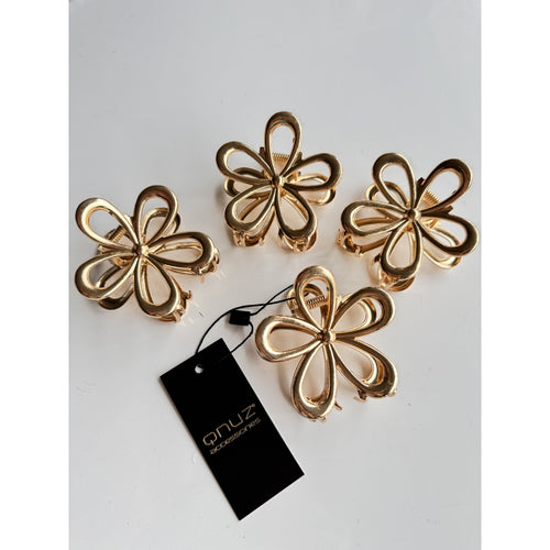 Qnuz Flower metal Hairclip 6,5 x 6,5 cm Hair accessories 70 Gold