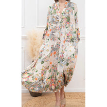 Load image into Gallery viewer, Qnuz Clothing Flower mix Dress Clothing 13 Beige
