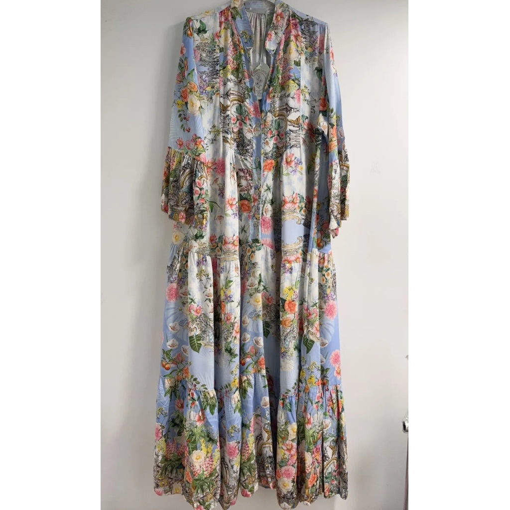 Qnuz Clothing Flower mix Dress Clothing 32 blue