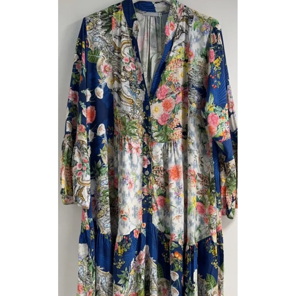 Qnuz Clothing Flower mix Dress Clothing 39 cobolt Blue 