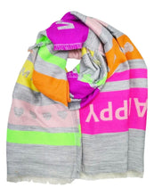 Load image into Gallery viewer, Qnuz &quot;HAPPY&quot; scarf 70 x 185 Scarf
