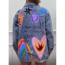 Load image into Gallery viewer, Qnuz Clothing Handpainted Denim Jacket Clothing 33 denim blue
