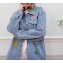 Load image into Gallery viewer, Qnuz Clothing Handpainted Denim Jacket Clothing 33 denim blue
