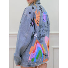 Load image into Gallery viewer, Qnuz Clothing Handpainted Denim Jacket Clothing 33 denim blue

