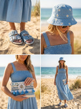 Load image into Gallery viewer, Qnuz Heart Hat denim Hat/Glove
