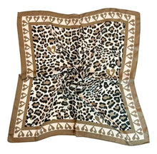 Load image into Gallery viewer, Qnuz Heart &amp; Leopard Scarf 20% SILK 70 x 70 cm Scarf

