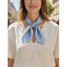 Load image into Gallery viewer, Qnuz Heart &amp; Leopard Scarf 20% SILK 70 x 70 cm Scarf 32 Jeans summerblue
