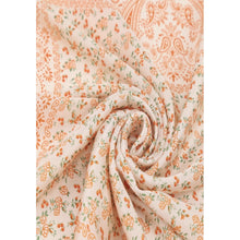Load image into Gallery viewer, Qnuz Heart &amp; Leopard Scarf 20% SILK 70 x 70 cm Scarf 45 Peach

