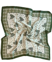 Load image into Gallery viewer, Qnuz Heart Scarf 20% SILK 70 x 70 cm Scarf
