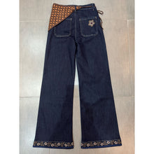 Load image into Gallery viewer, Qnuz Clothing Jeans w Crocheted scarf &amp; Embrodery Clothing 33 denim blue
