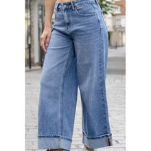 Load image into Gallery viewer, Qnuz Clothing Jeans w Crocheted scarf &amp; Embrodery Clothing 33 denim blue
