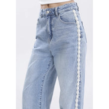 Load image into Gallery viewer, Qnuz Clothing Jeans w Ribbon &amp; Pearls Clothing 33 denim blue
