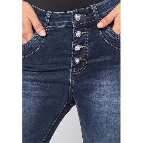 Qnuz Clothing Jeans w buttons Clothing 33 denim blue