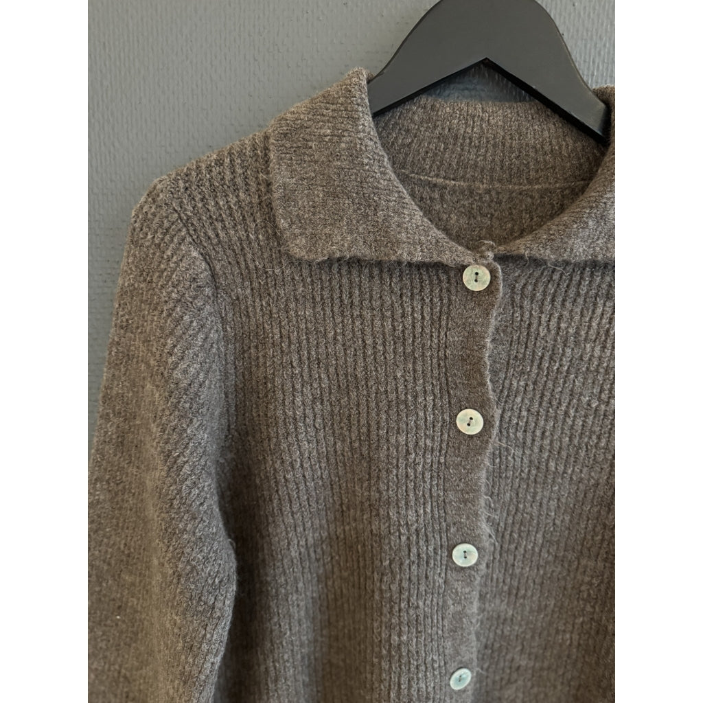 Qnuz Clothing Knit Cardigan Clothing 63 Taupe