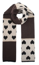 Load image into Gallery viewer, Qnuz Knitted Heart Scarf 58 x 180 Scarf
