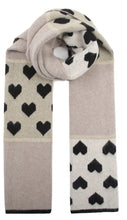 Load image into Gallery viewer, Qnuz Knitted Heart Scarf 58 x 180 Scarf
