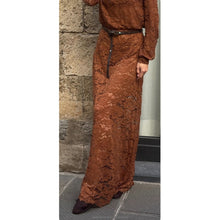 Load image into Gallery viewer, Qnuz Clothing Lace Skirt w 50% Cotton Clothing 66 Terracotta
