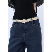 Load image into Gallery viewer, Qnuz Leather belt w hearts Belt 13 Beige
